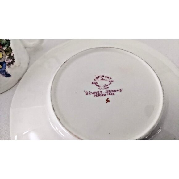 Antique Coalport Sèvres Demitasse Cups & Saucers – Circa 1812 – Set of 4 - Picture 6 of 8